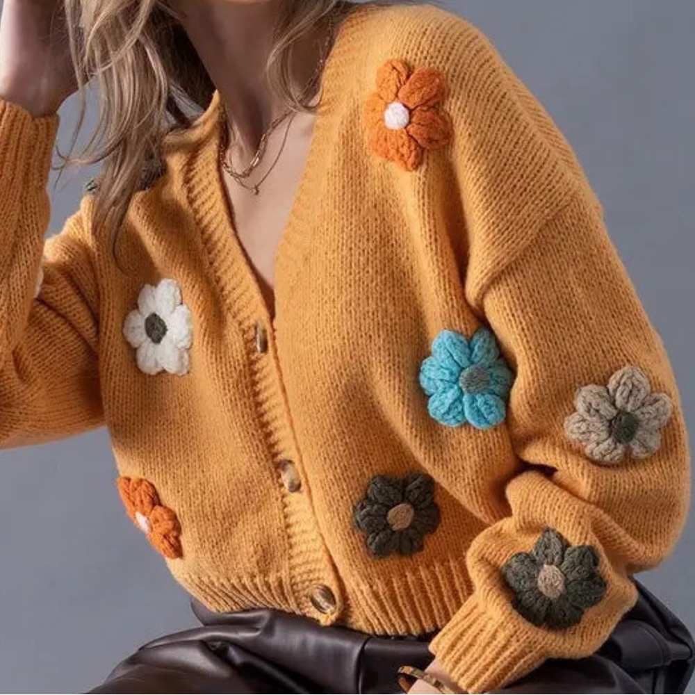 Dreamers By Debut Floral Chunky Cardigan